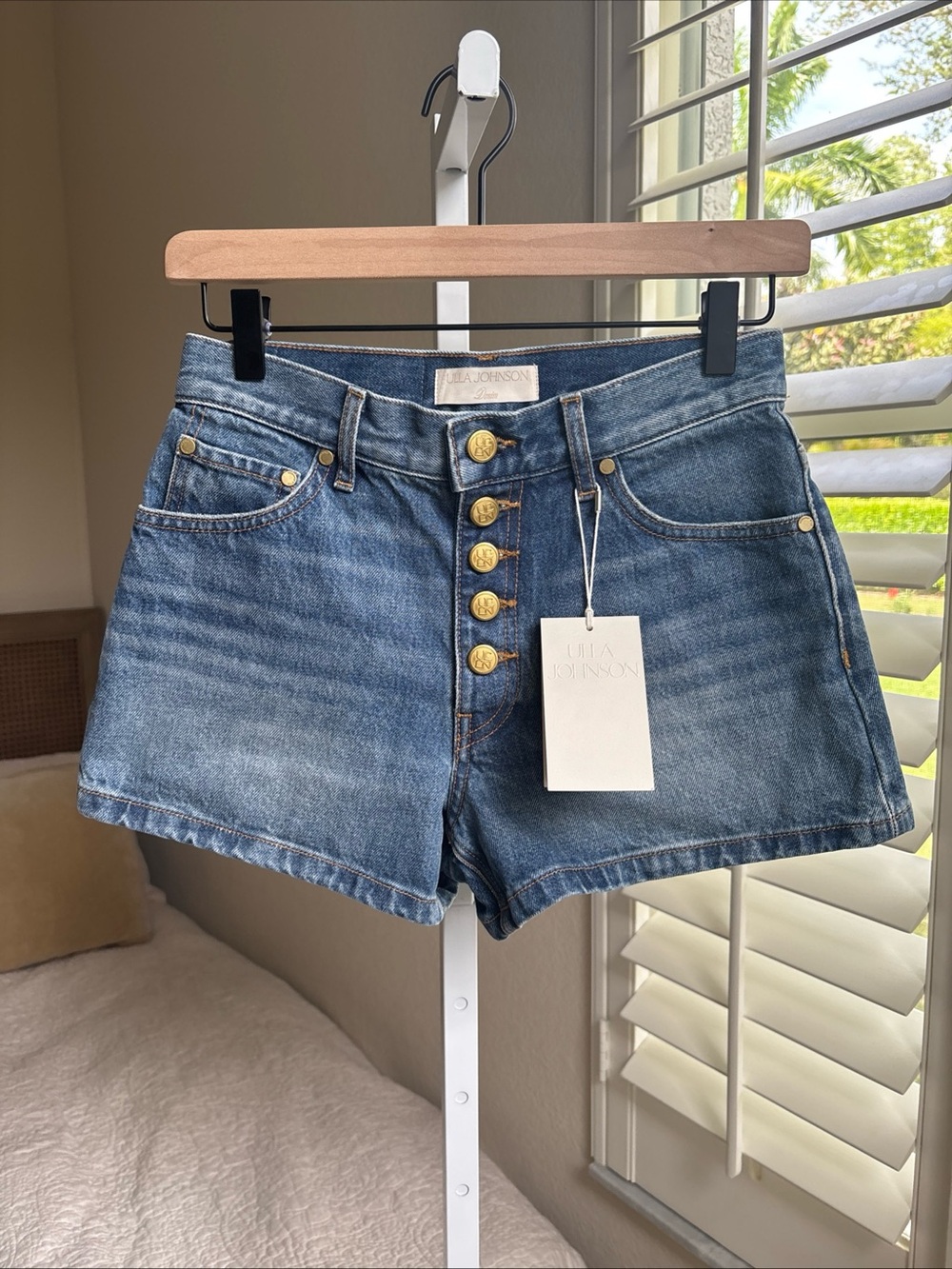 NWT Ulla Johnson Greta Jean Shorts Danube Size 25